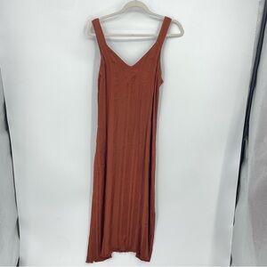 Raquel Allegra orange dress Sz 2 US L striped v neck jumper